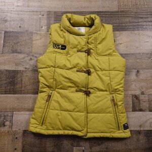 Nike Dew Tour Puffer‎ Vest Women’s Small Yellow Toggle Insulated